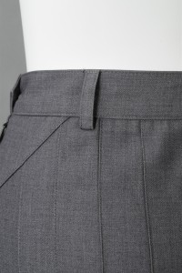 CH195 design grey pleated skirt for women's wear  supply invisible zipper pleated skirt  pleated skirt hk center detail view-2